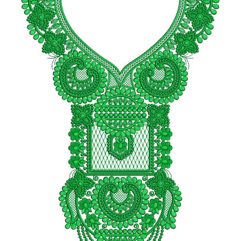 Regalia Neck Embroidery Design
