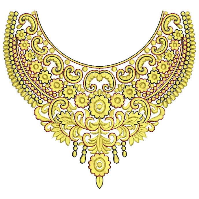 Antique Embroidery Neck Design 25974
