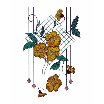 Antique Flower Neck Embroidery