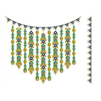Verdant Festoon Neck Embroidery Design