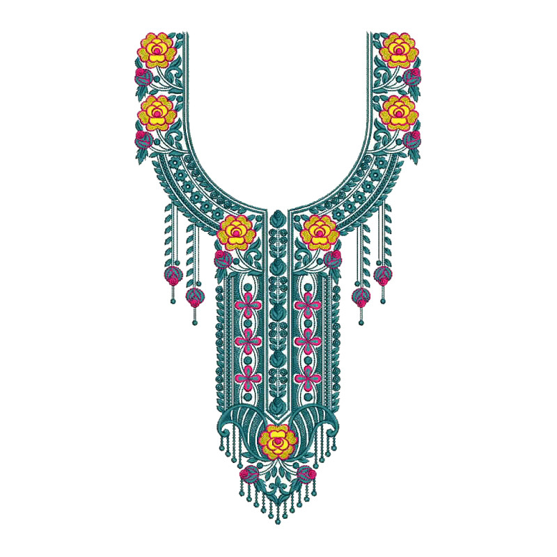 Arabian Neck Embroidery Design