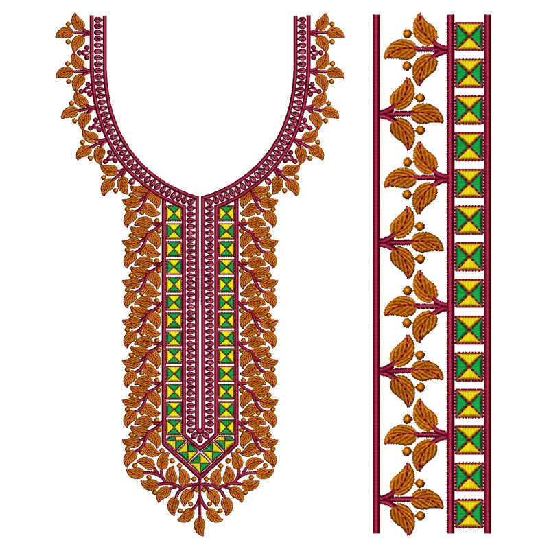 Arabic Embroidery Neck Design