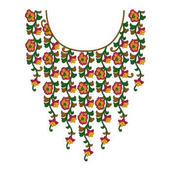 Arabic Flower Neck Embroidery