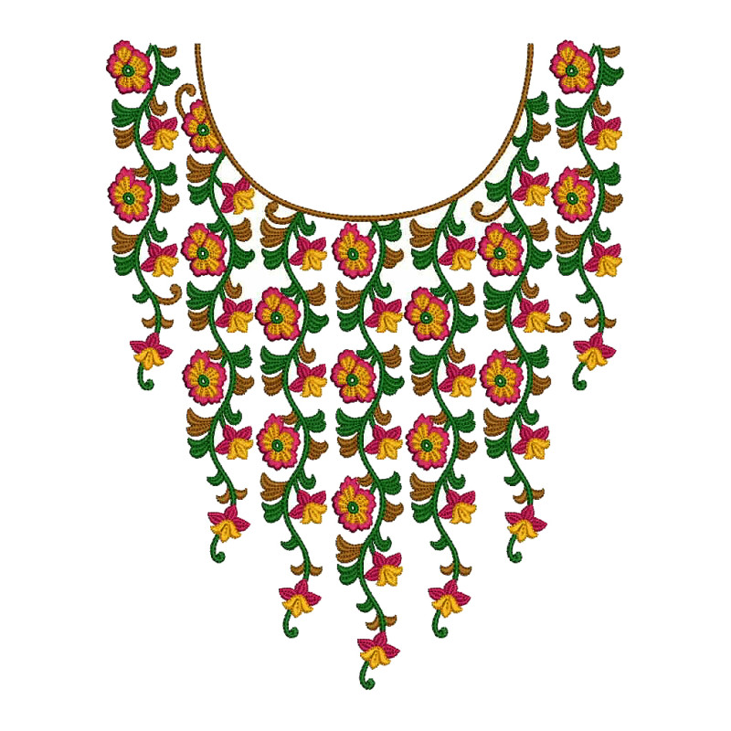 Arabic Flower Neck Embroidery
