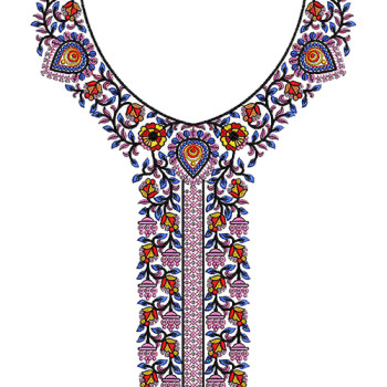 Gemstone Flora Embroidery Design