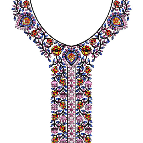 Gemstone Flora Embroidery Design