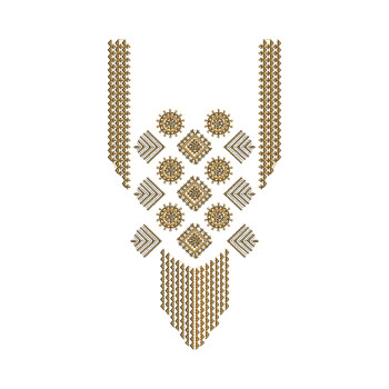Geometric Gold Yoke Embroidery Design