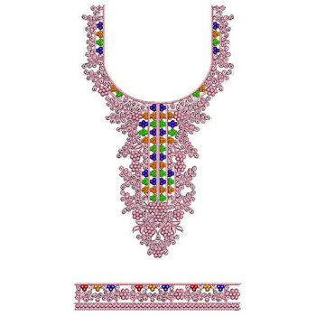 Bahrain Neck With Sleeve Embroidery Design