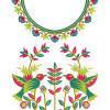 Beautiful Bird Embroidery Neck Design