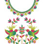 Beautiful Bird Embroidery Neck Design