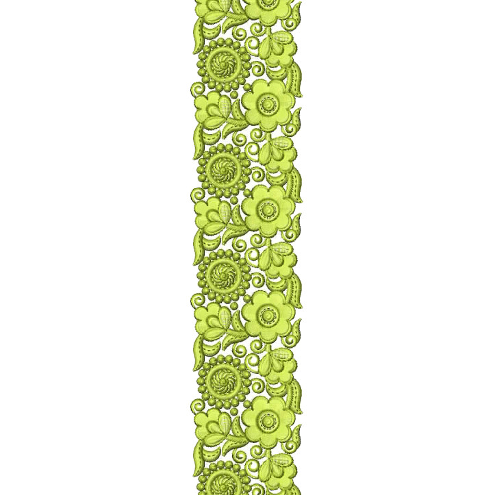 Beautiful Flower Border Embroidery Design 25453