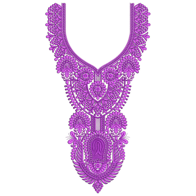 Beautiful Lawn Kurti Neck Embroidery Design