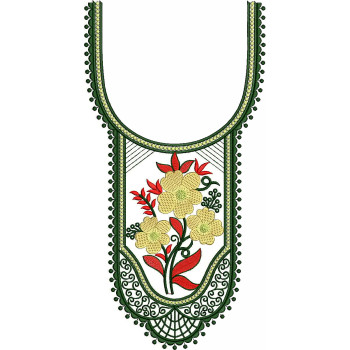 Palki Bloom Neck Embroidery Design