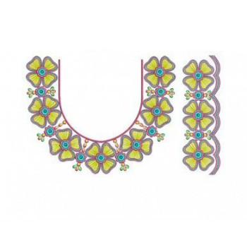 Beautiful Round Neck Embroidery Design