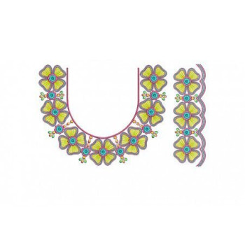 Beautiful Round Neck Embroidery Design