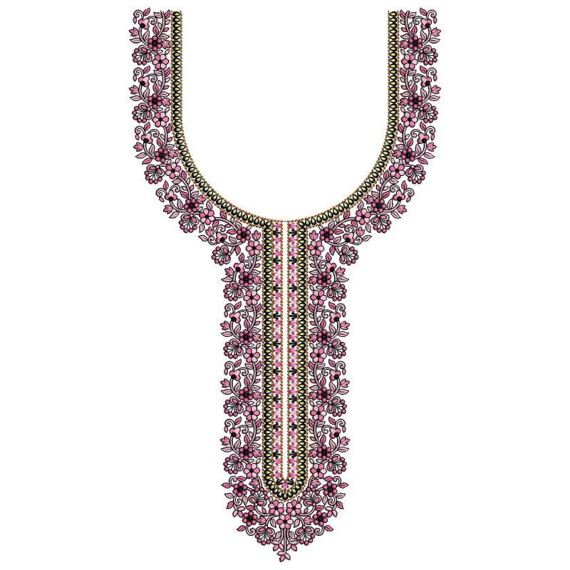 Rani Pink Neck Embroidery Design