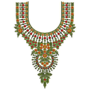 Belgium Style Neck Embroidery Design