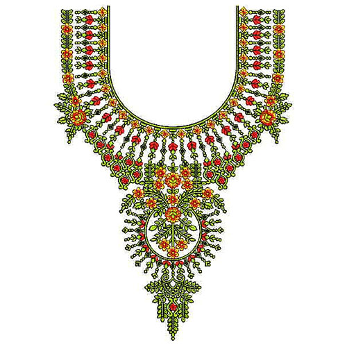 Belgium Style Neck Embroidery Design