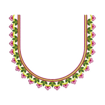 Lush Vine Collar Embroidery Design