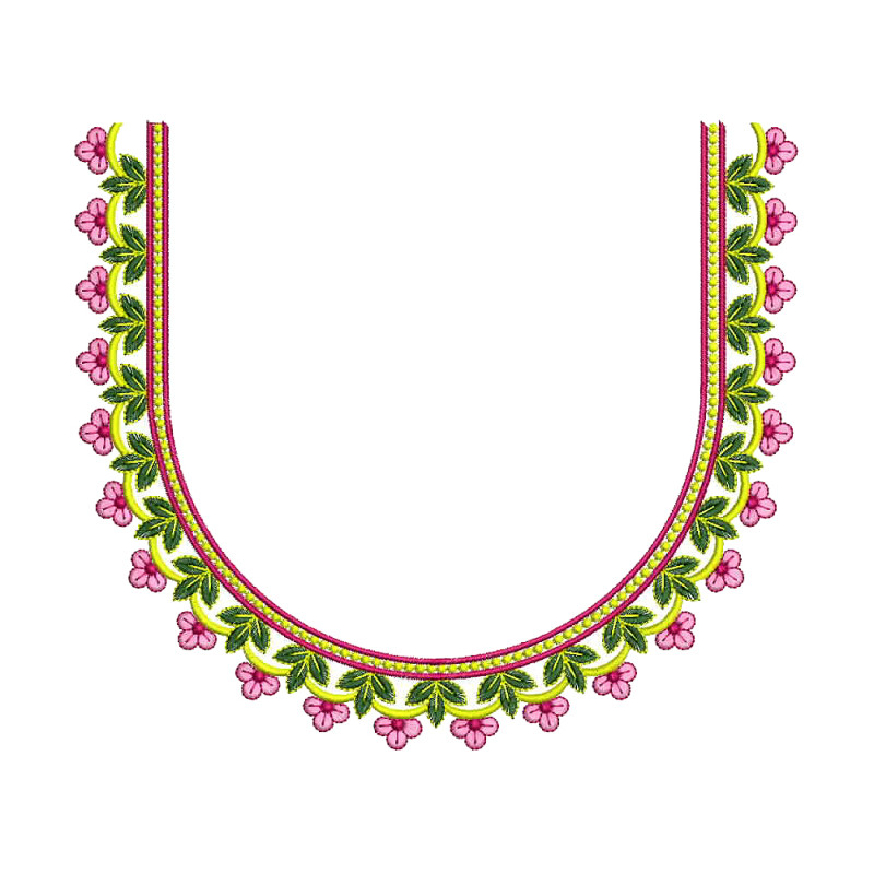 Lush Vine Collar Embroidery Design