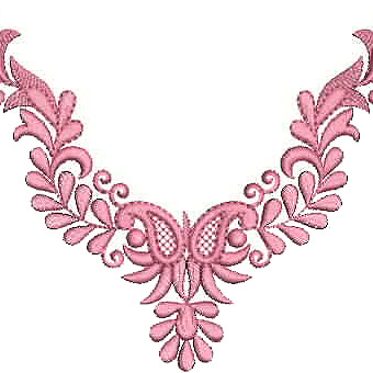 Boat Neck Dress Embroidery Design