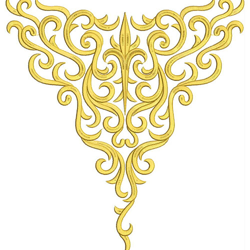 Rani Boat Neck Embroidery Design