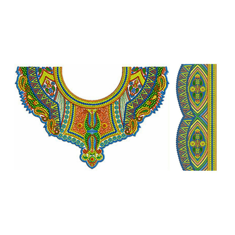 Bohemian Maxi Dresses Embroidery Neck Design