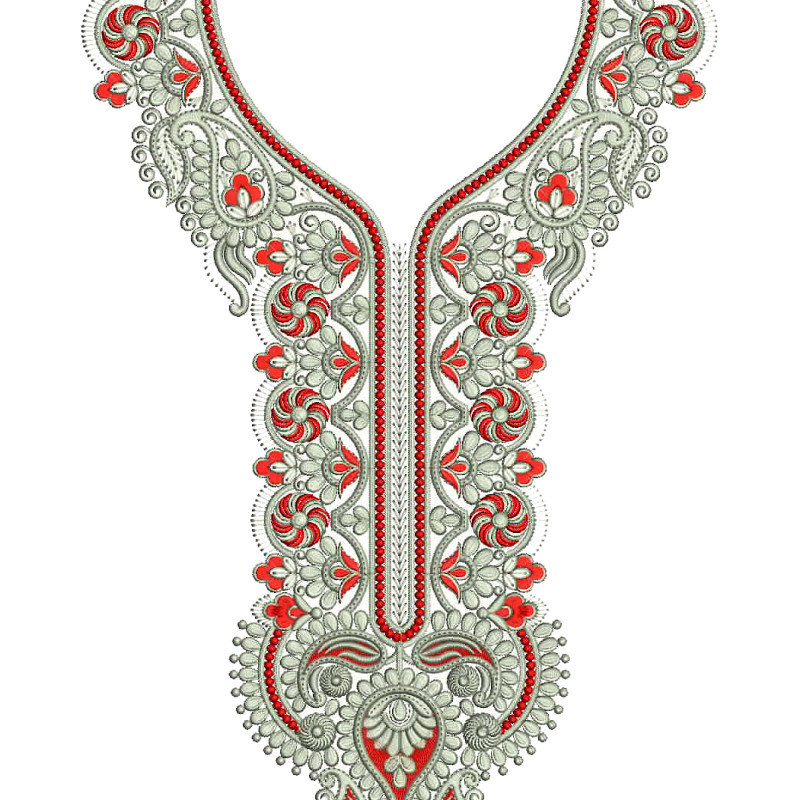 Snowdrop & Berry Neck Embroidery Design