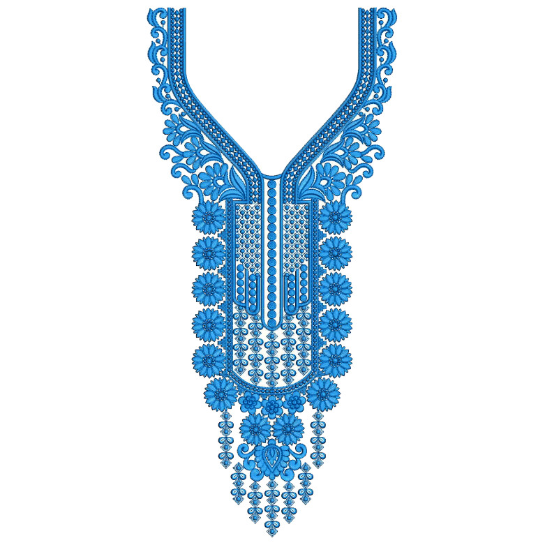 Neel Kamal Mala Neck Embroidery Design