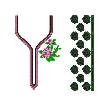 Colombia Neck Embroidery Design 23394