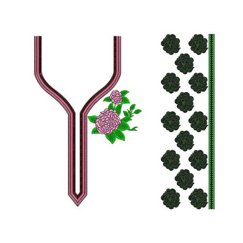 Colombia Neck Embroidery Design 23394