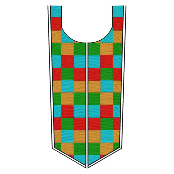 Colourful Embroidery With Box Pattern