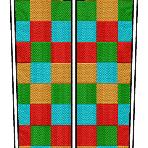 Colourful Embroidery With Box Pattern