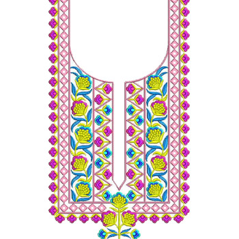 Colourful Neck Embroidery Pattern