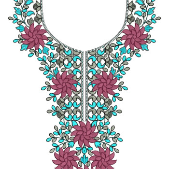 Merlot & Mint Neck Embroidery Design