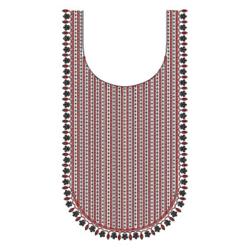 Maroon Rain Border Embroidery Design