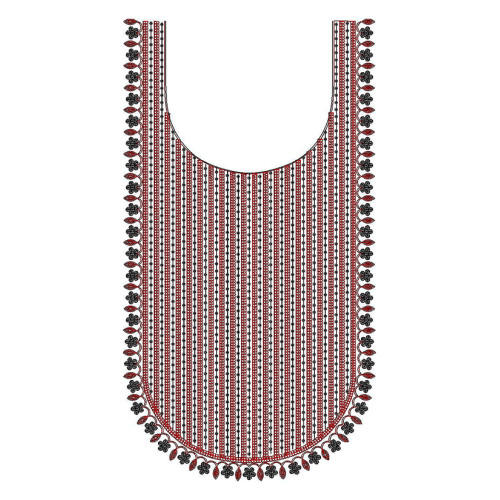 Maroon Rain Border Embroidery Design