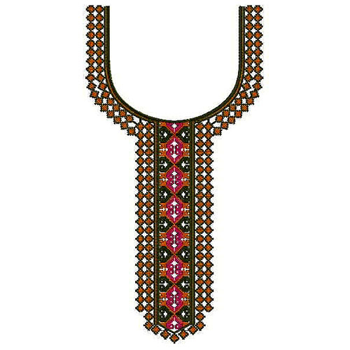 Wild Cherry Neck Border Embroidery Design