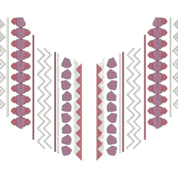 Geometric Folk Neckline Motif Embroidery Design