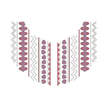 Geometric Folk Neckline Motif Embroidery Design