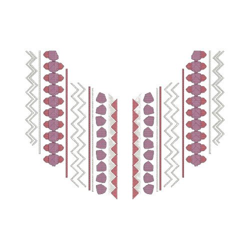 Geometric Folk Neckline Motif Embroidery Design