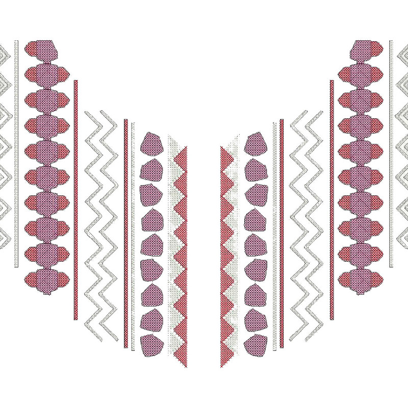 Geometric Folk Neckline Motif Embroidery Design