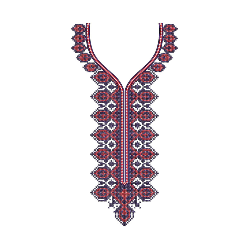 Cross Stitch Neck For Ukraninan Suit