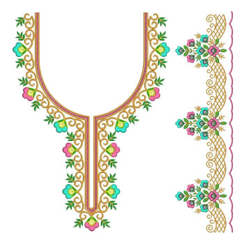 Dress Neck Embroidery Design