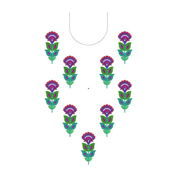 Flower Neck Embroidery Design