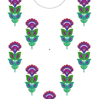 Flower Neck Embroidery Design