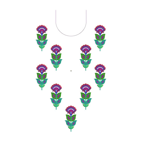 Flower Neck Embroidery Design