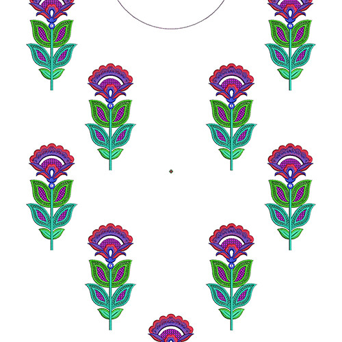 Flower Neck Embroidery Design