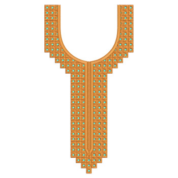 Traditional Geometric Neckline Embroidery Design