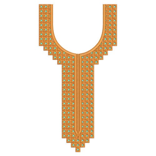 Traditional Geometric Neckline Embroidery Design